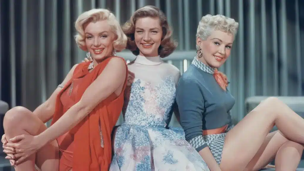 1940's/1950's era - 3 hollywood starlets in classic 1950's clothes