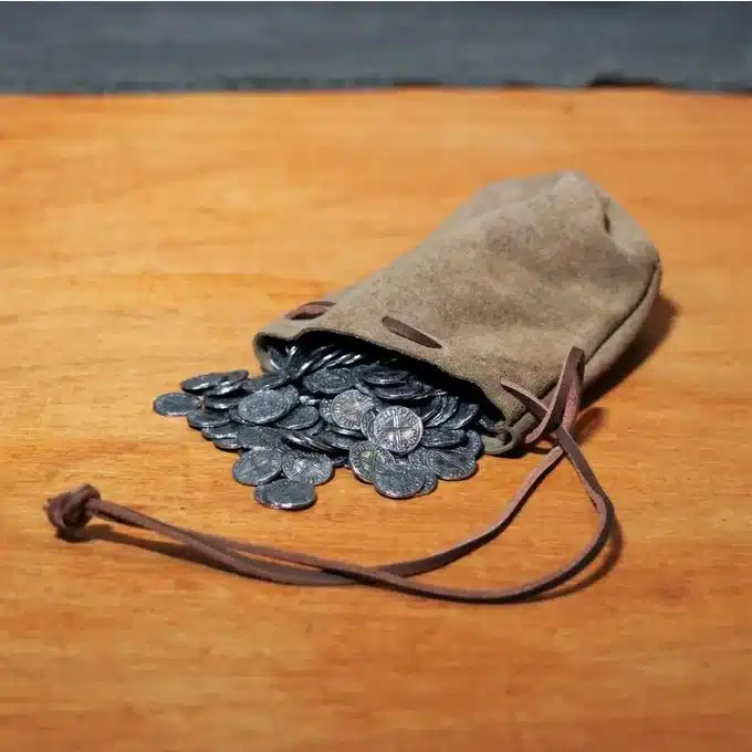 the beginnings of bags - suede drawstring men's coin pouch