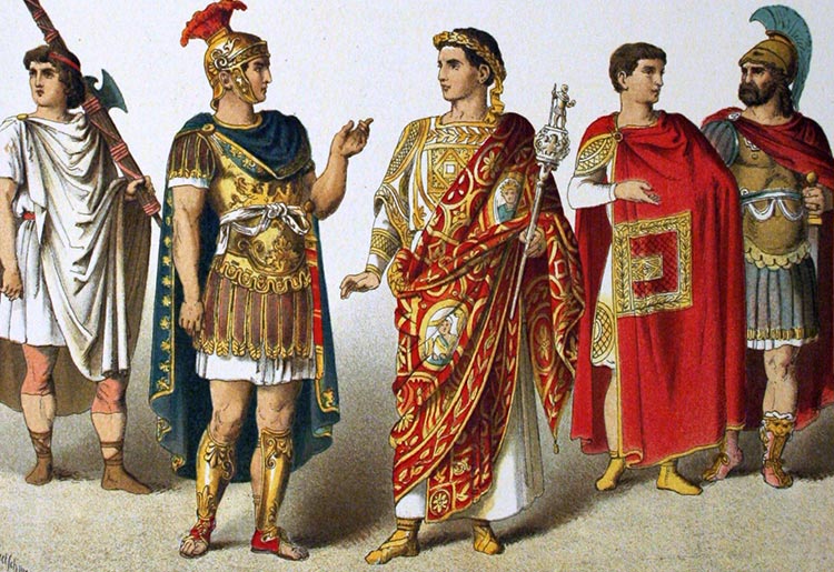togas and tunics - knights wearing a galium over their tunics