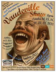 vaudeville emerges - poster of comical man laughing about the show's events