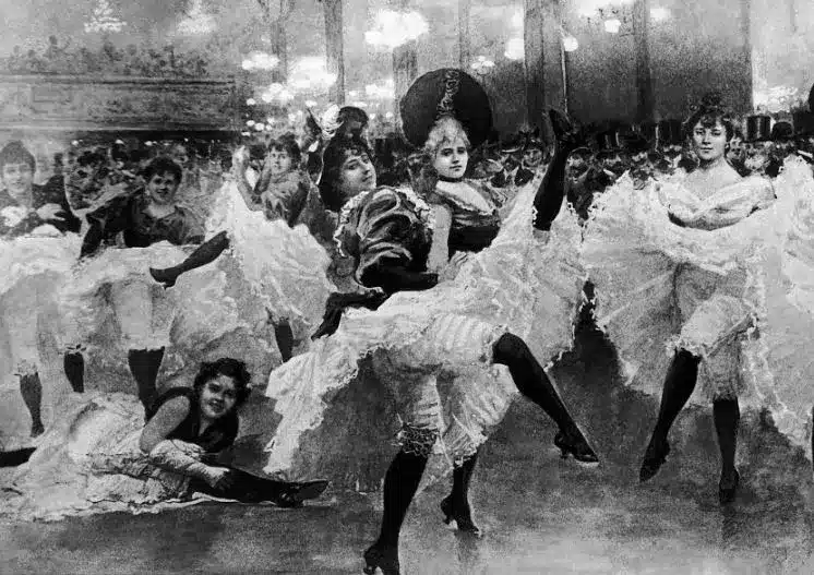 vaudeville emerges - paris can can dancers at the moulin rouge