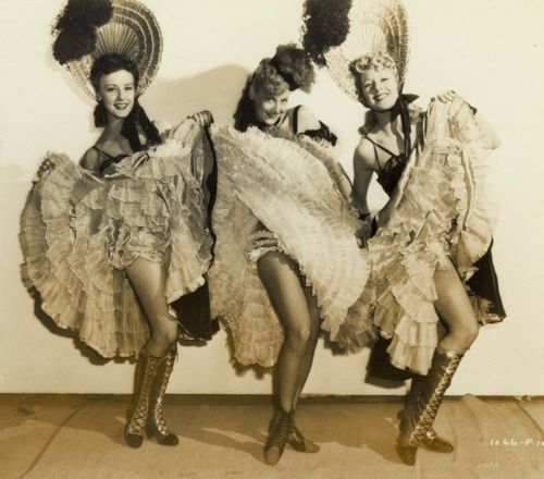 vaudeville emerges - 1900's can can dancers raising skirts