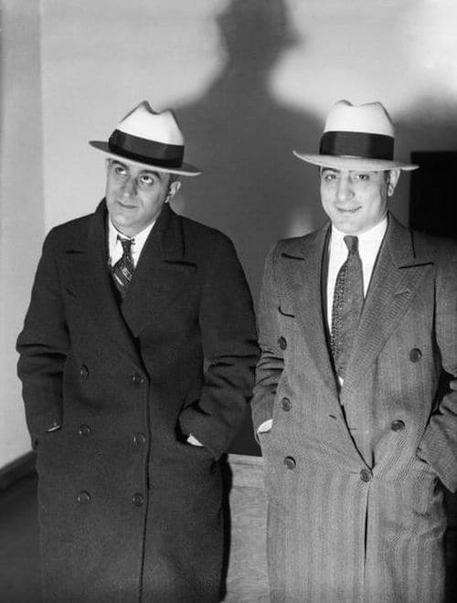 the gangster, roaring 20's - sicilian mobsters in fedora hats