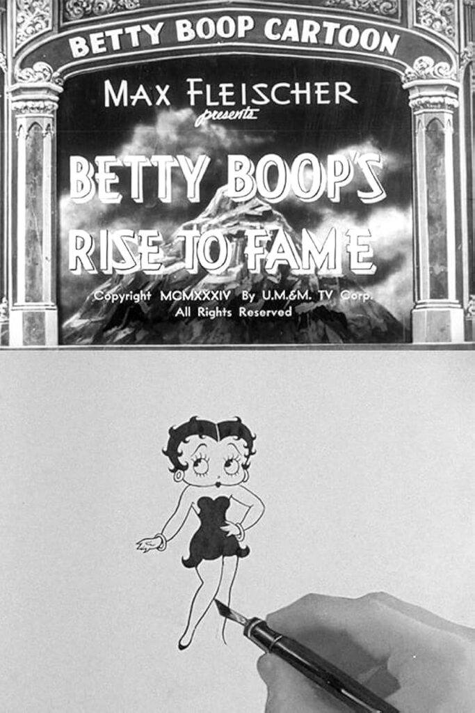 exploring the creative processes behind the toon character - promotion posters of betty with a drawing of her by max fleischer