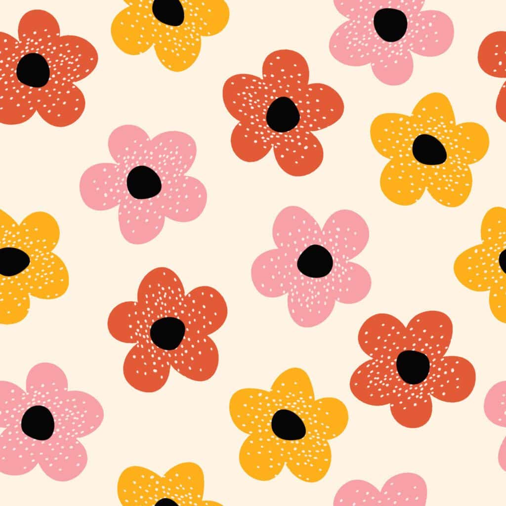 the beauty and appeal of vintage fabrics - pink and yellow daisies on a pastel fabric background