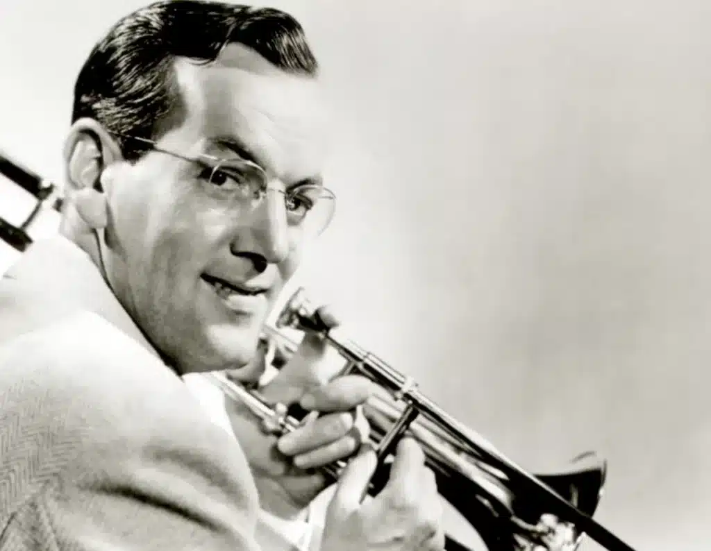 the big band era's influence on fashion - glenn miller with his trombone