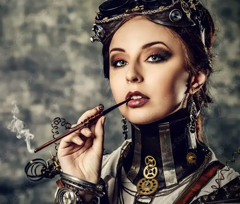 wardrobe staples, the complete costume ensemble - steampunk gadgets and accessories in this aviator style attire