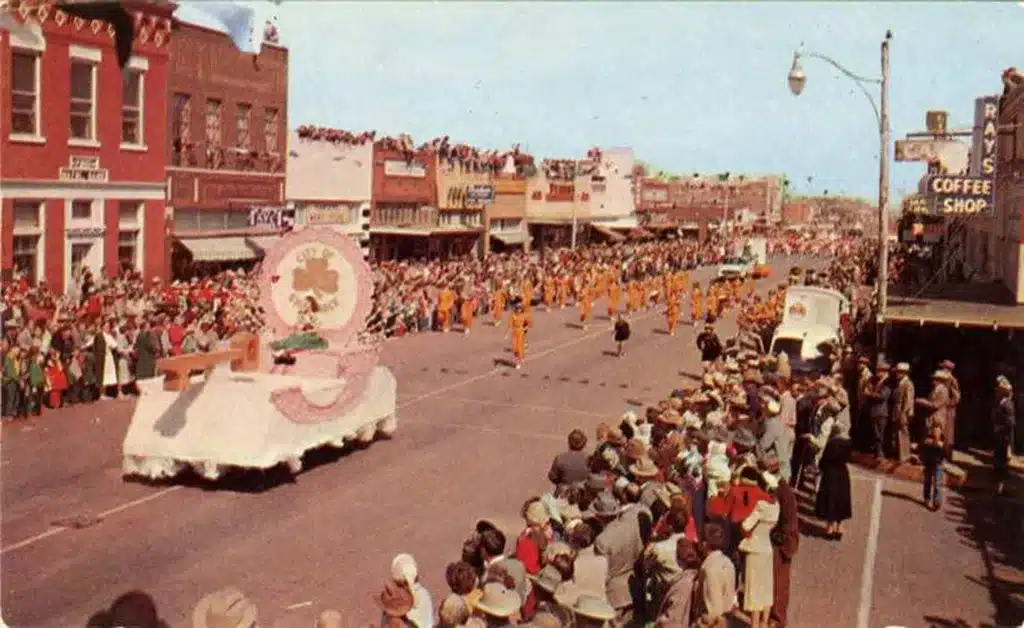 celebrating irelands patron saint - st. patricks day parade in the 1950's