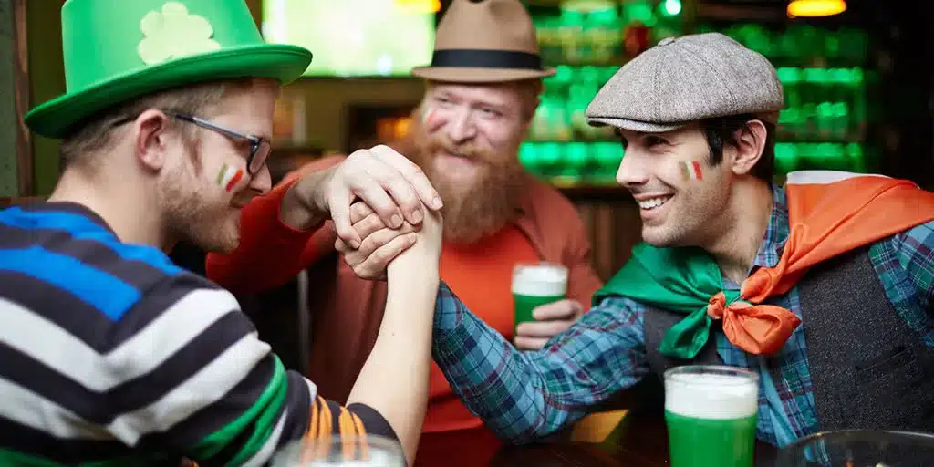 the universal appeal of st. patricks day - arm wrestling competitions at the pub