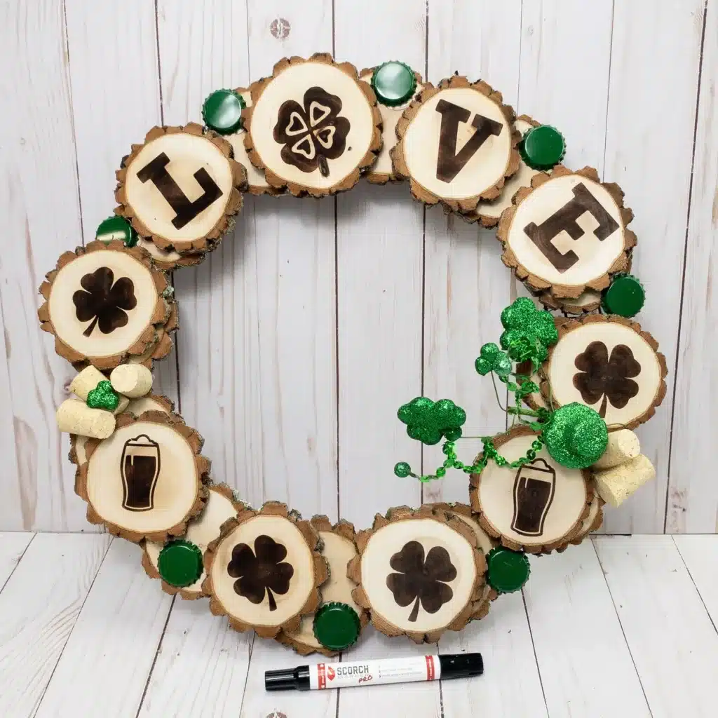 supporting irish artisans and small businesses in your festive purchases - wooden shamrock love wreath