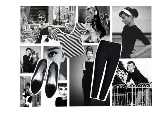 audrey hepburn image collage in black and white