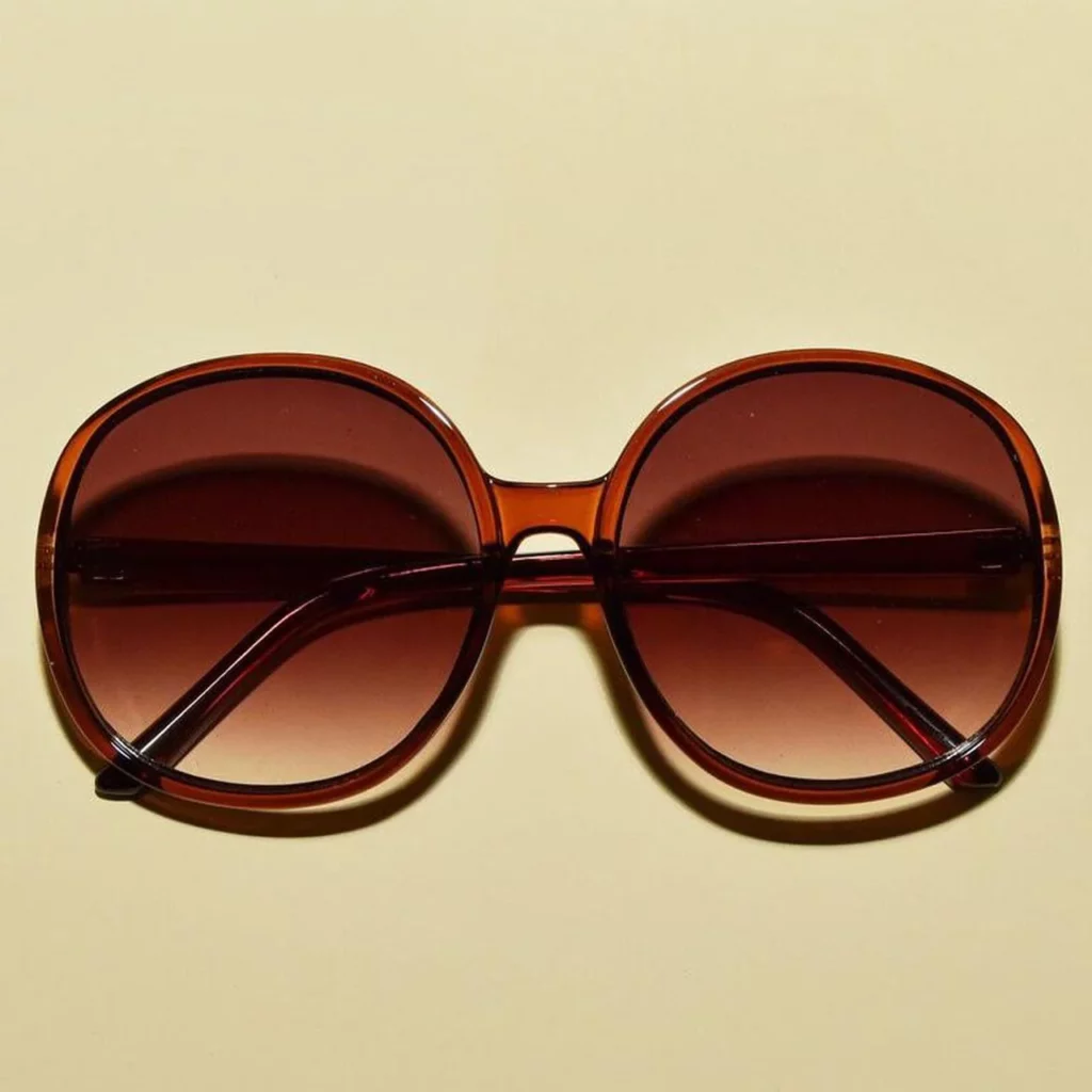 oval shaped retro large brown sunglasses