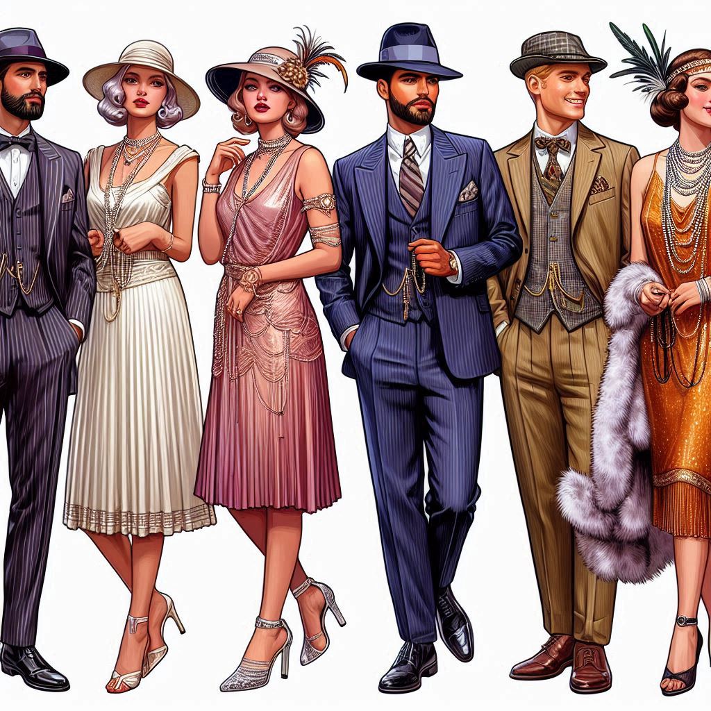 1930's AI created image of men's and women's fashion