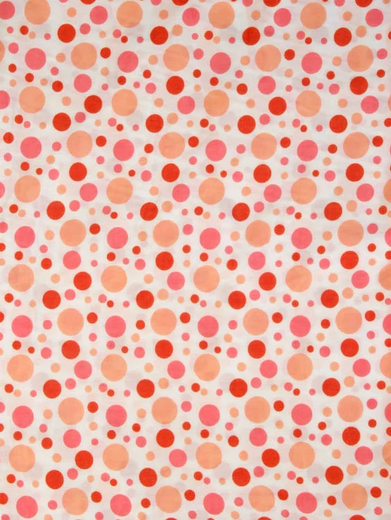 Pink and coral polka dot Indian fabric 