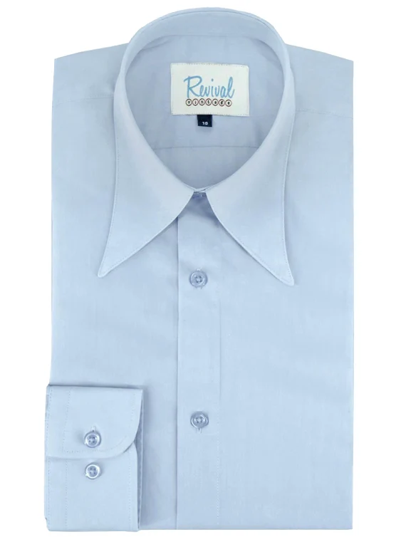 1930's-1940's pale blue spearpoint collar shirt