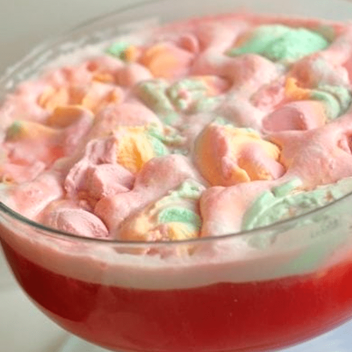 Raainbow Sherbet punch in bowl