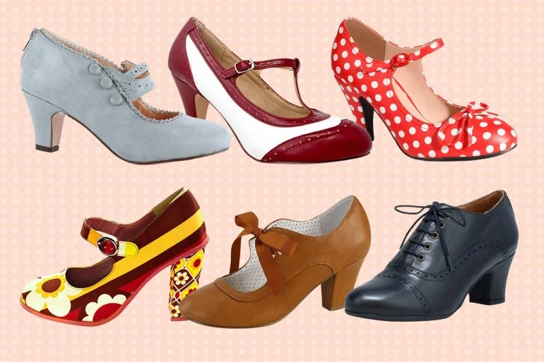 Americana vintage and retro shoes in a Mary Jane style