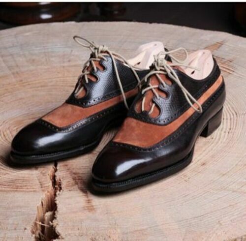 Wing tip oxford shoes