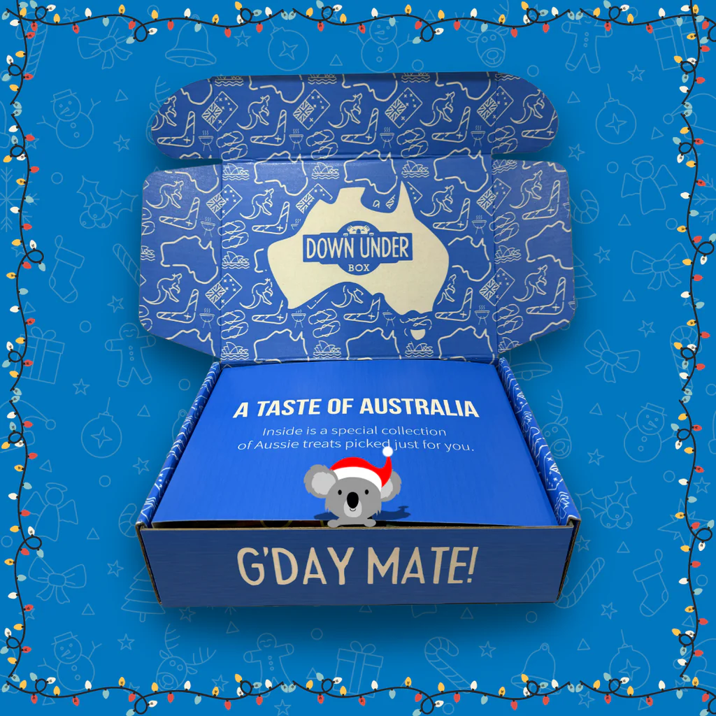 G day mate aussie christmas gift box ready to fill in blue