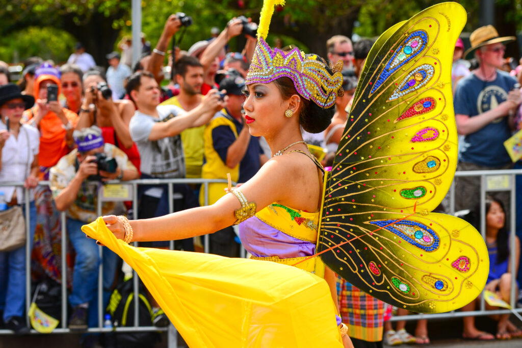 Thai lady in costume at Moomba parade - 60th Anniversary