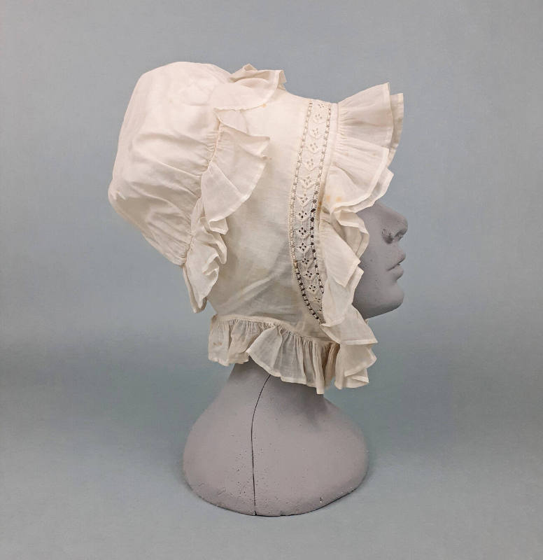 Early to mid 1800's women's bed cap with ruffles