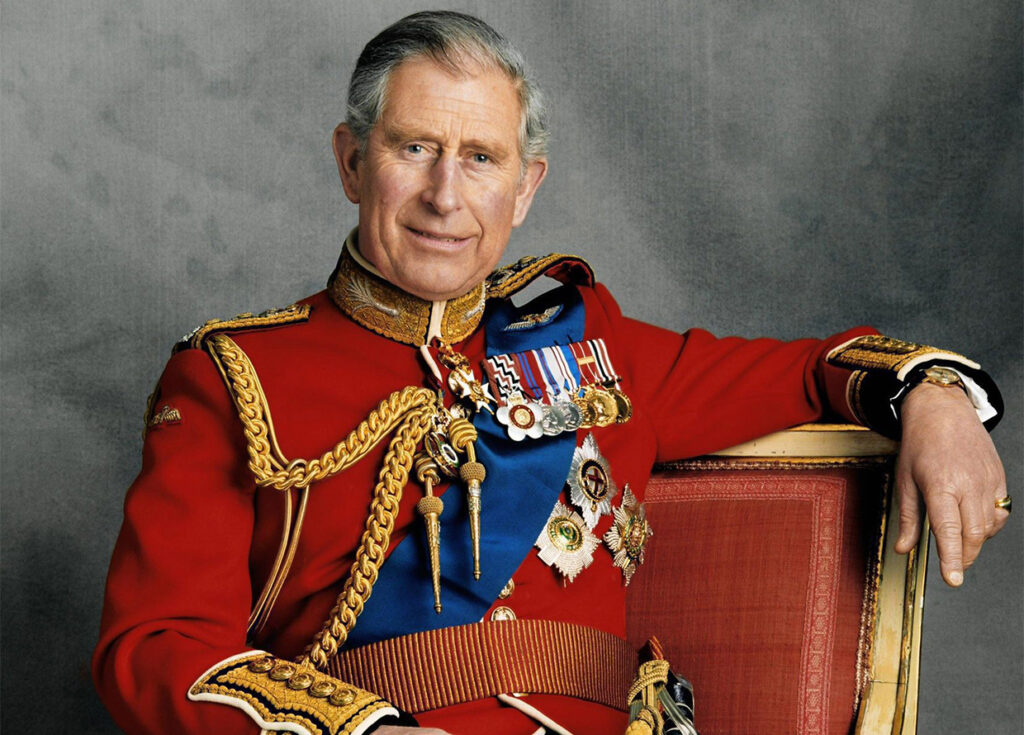 King Charles 3rd in military attire and medals