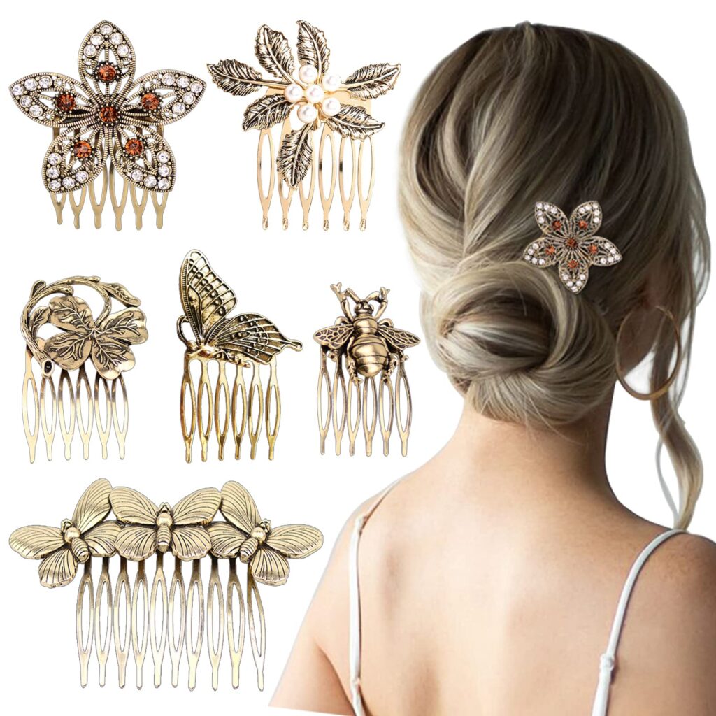 vintage hair combs displayed for assorted use