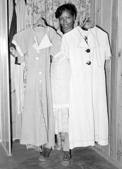 Dresses made from flour sacks in the late 30's